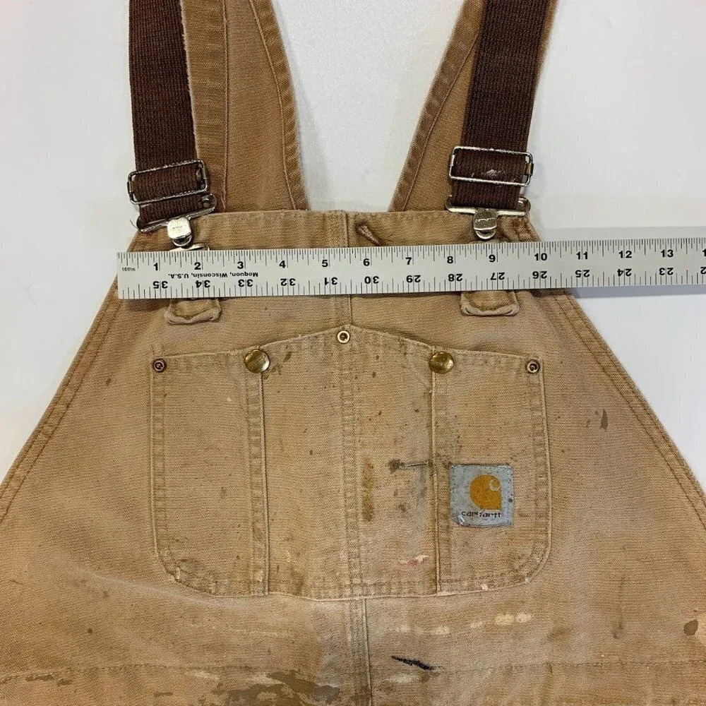 Carhartt Men's Vintage Relaxed Fit Duck Bib Made in USA Double Overalls SZ 44x30 - Picture 16 of 16